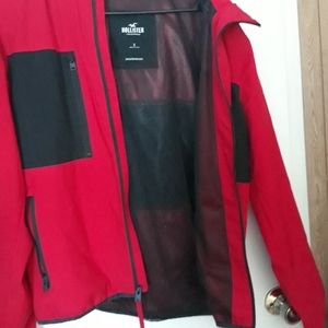 Red/black Hollister rain jacket